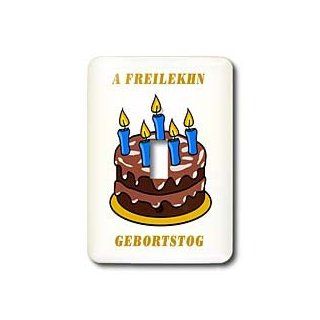 lsp_100471_1 Florene Jewish Theme   Happy Birthday In Yiddish With Choc Cake   Light Switch Covers   single toggle switch   Wall Plates  