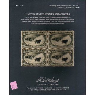 United States Stamps and Covers Essays and Proofs, 19th and 20th Century Stamps and Blocks, Specialized 3 cent 1869 Pictorial Issue and Kansas Nebraska Overprints Robert Siegel Stamp Sale 775 Inc. Robert A. Siegel Auction Galleries Books