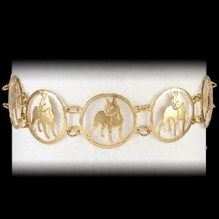 Haute Dauge Boston Terrier Gold Plated Bracelet (N030BRACE) Jewelry
