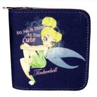 Genuine Disney Classic Tinkerbell 'Too Cute' Wallet / Zip Coin Purse Jewelry