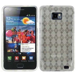 Clear Argyle TPU Ice Candy Skin Soft Gel Case Cover for Samsung Galaxy S II 2 Two Attain SGH i777 i9100 AT&T w/ Free Pouch Cell Phones & Accessories