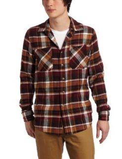 Modern Culture Men's Long Sleeve Flannel Shirt with Removable Jersey Hood, Cognac, XX Large/Regular Clothing