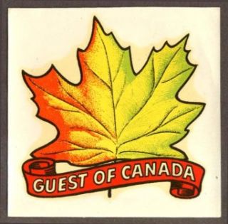 Guest of Canada Maple Leaf car window decal 1950s Entertainment Collectibles