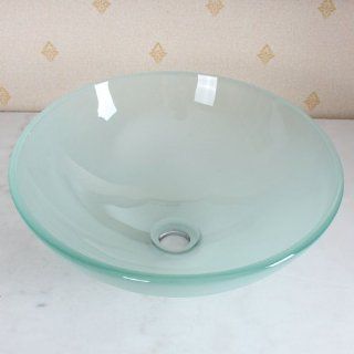 Tempered Glass Vessel Sink Vanity Bathroom Bath Sink Premium Quality, SKY 778, Frosted    