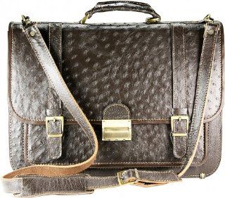 Genuine Ostrich Leather Briefcase / Laptop Case Jewelry
