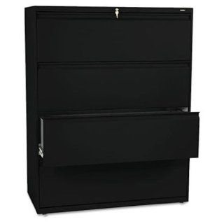 Hon 4 Drawer Lateral File Cabinet with Lock, 42 by 19 1/4 by 53 1/4 Inch, Black  