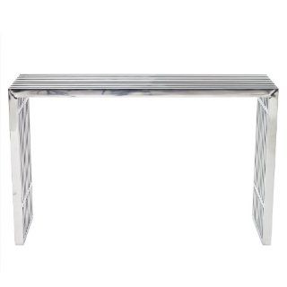 LexMod Gridiron Stainless Steel Console Table   Sofa Tables