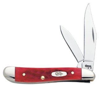 Case Cutlery 06987 Peanut Pocket Knife with Chrome Vanadium Steel Blades Dark Red Bone