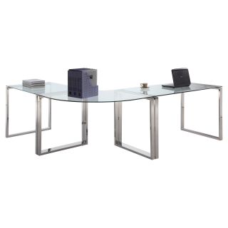 Chintaly Finnigan Modern Glass Computer Desk   Desks
