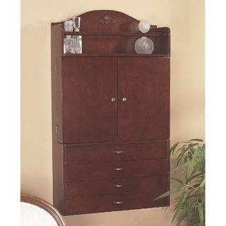 Cherry Wall Mount Jewelry Armoire   Womens Jewelry Boxes