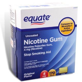 Equate Stop Smoking Aid Original Flavor Gum 4mg Health & Personal Care