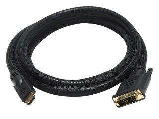 Monoprice 6 Feet 24AWG CL2 High Speed HDMI to DVI Adapter Cable with Net Jacket, Black (102218) Computers & Accessories