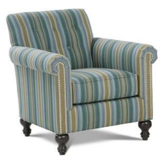 Rowe Cantrell Accent Chair   Teal Stripe   Upholstered Club Chairs