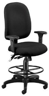 OFM Ergonomic Executive Computer Task Chair with Drafting Kit Black 125 DK 805  