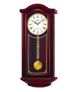Seiko Mahogany Wood Wall Clock   11.75 Inches Wide   Wall Clocks