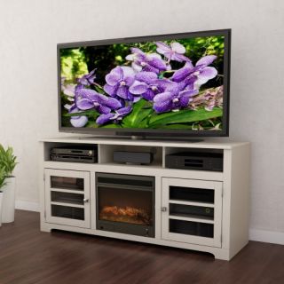 Sonax F 612 BWT West Lake 60 in. Fireplace Bench   Warm White   TV Stands