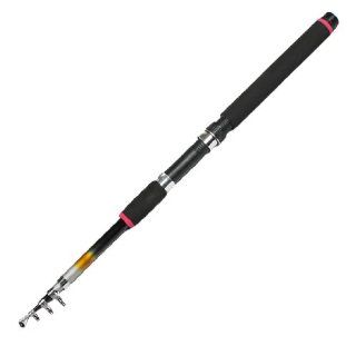 Black Foam Coated Handle Telescopic 5 Section Fishing Rod Fish Pole 2.1M  Spinning Fishing Rods  Sports & Outdoors