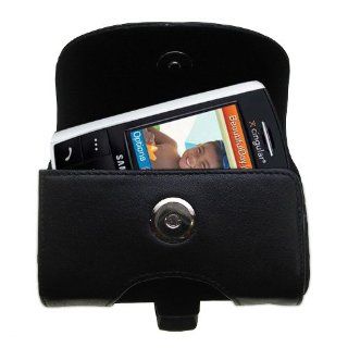 Designer Gomadic Black Leather Samsung SGH D807 Belt Carrying Case   Includes Optional Belt Loop and Removable Clip Cell Phones & Accessories