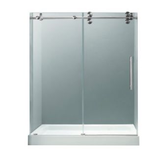 Vigo VG604160WL 59.75W x 79.75H in. Clear Glass Shower Door with Base   Bathtub & Shower Doors