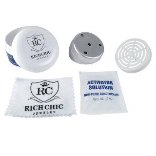 Rich Chic Sterling Silver Jewelry Cleaning Solution and Cloth Kit Jewelry Cleaning And Care Products Jewelry