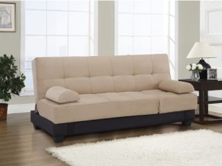 Serta Harvard Khaki Convertible Sofa   Futons