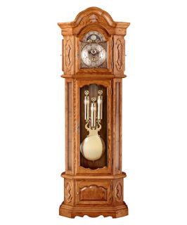 Hermle St. Francis Old World Styled Oak Finish Grandfather Clock   Floor Clocks