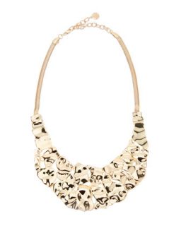 Hammered Stepping Stone Bib Necklace