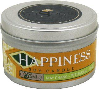 Blissoma Happiness Aromatherapy Artisan Soy Candle 8 oz with natural essential oils, no synthetic scent  