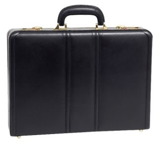 McKlein USA Daley Leather Attache Case   Black   Briefcases & Attaches