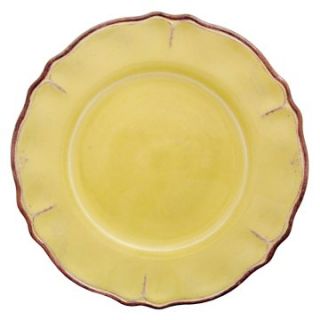 Le Cadeaux 11 in. Rustica Yellow Dinner Plate   Set of 4   Outdoor Dinnerware