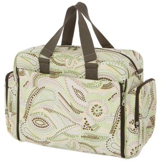 Bumble Collection Natalie Travel Tote Diaper Bag   Lemon Lime Dot   Designer Diaper Bags