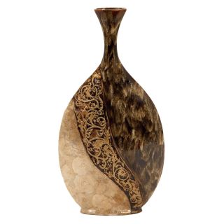 Aspire Home Accents 25H in. Ceramic Vase with Shell Accents   Floor Vases