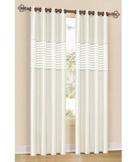 Duck River Textiles Carlton Stripe Border Grommet Curtain Panel Pair   Curtains