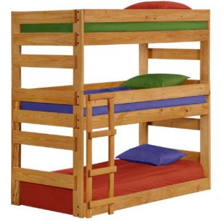 Chelsea Home Twin Triple Bunk Bed   Ginger Stain   Bunk Beds