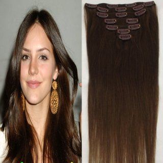 20" 7pcs #4 dark Brown/medium Dark Brown/chocolate Brown 70g/pack Remy Human Hair Extensions Beauty