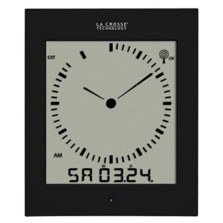 La Crosse Technology Analog Style Digital Atomic Clock   Black   Atomic Clocks