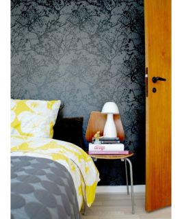 Wilderness Wallpaper   Black with Lacquer   Modern Wallpaper
