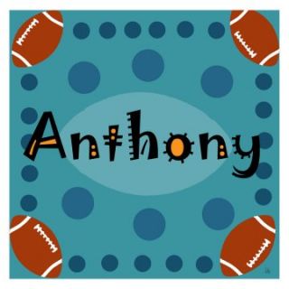 Football Personalized Wall Art   12W x 12H in.   Kids and Nursery Wall Art
