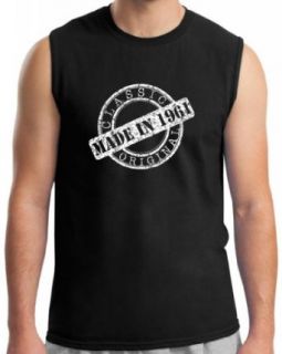 Made in 1961 Classic Stamp Birthday Distressed Look Look Sleeveless T Shirt Novelty T Shirts Clothing