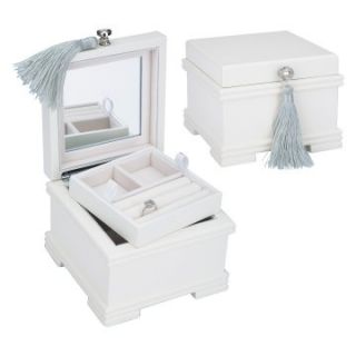 Reed & Barton Emma White Jewelry Box   6W x 4.375H in.   Womens Jewelry Boxes