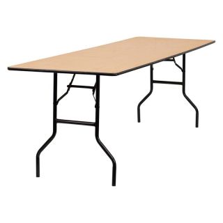 Rectangular Folding Banquet Table with Clear Coated Finished Top   96 in.   Banquet Tables