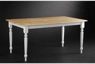 Boraam Farmhouse Dining Table   White/Natural   Dining Tables