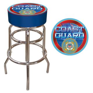 US Coast Guard 30 in. Padded Backless Swivel Bar Stool   Bistro Chairs