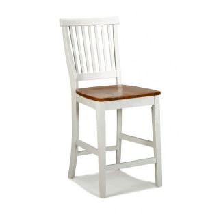 Home Styles Woodbridge 24 in. White & Oak Counter Height Stool   Dining Chairs
