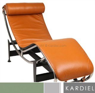 Kardiel Le Corbusier Style LC4 Chaise Lounge, Caramel Aniline Leather   Reclining Chair Leather