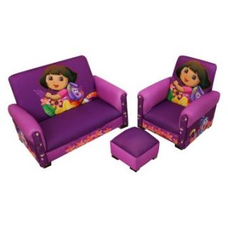 Nickelodeon Dora Hiking Deluxe Toddler Sofa, Chair and Ottoman   Kids Arm Chairs