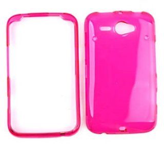 HTC Chacha / HTC Status Transparent Hot Pink Hard Case/Cover/Faceplate/Snap On/Housing/Protector Cell Phones & Accessories