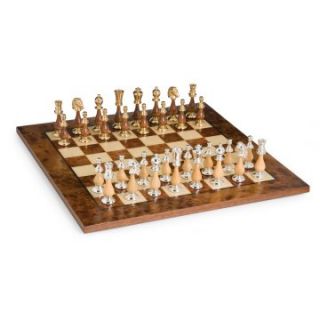 Elegant Gold, Silver & Wood Chess Set   Chess Sets