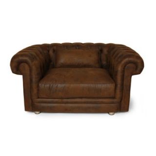 Chesterfield Lux Upholstered Club Chair   Brown   Control Brand MCM   Living Room