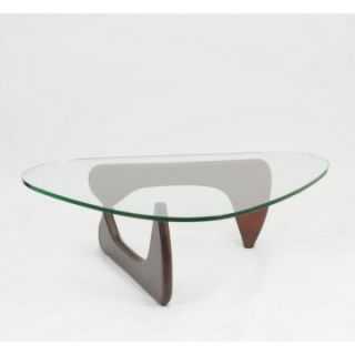 Modway Triangle Cherry Wood Glass Top Coffee Table   Coffee Tables